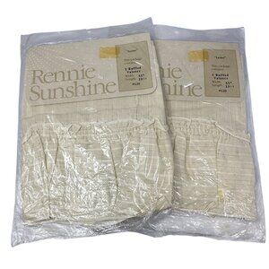 Arley Rennie Sunshine Leno Ruffled Valance Set Natural 620 55 x 10.5 Inches